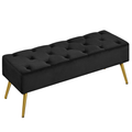 Modern Upholstered Velvet Ottoman Footstool Bench - Multiple Colors