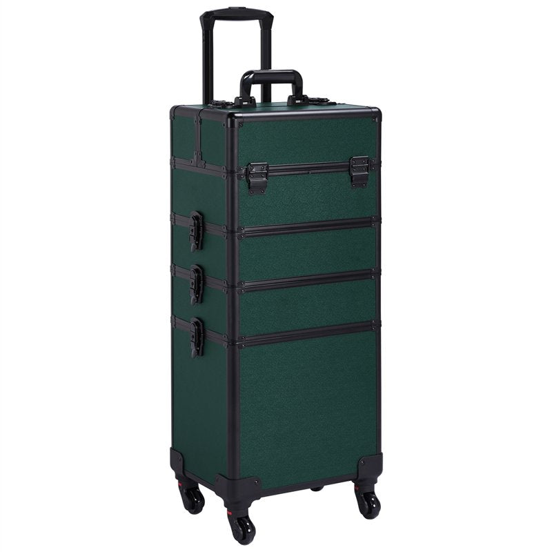 4-in-1 Aluminum Travel Cosmetic Makeup Case - Multiple Colors