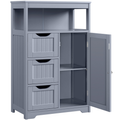 Wooden Floor Storage Cabinet for Bathroom - Gray, 22 x 12 x 34 Inches - Alden Design