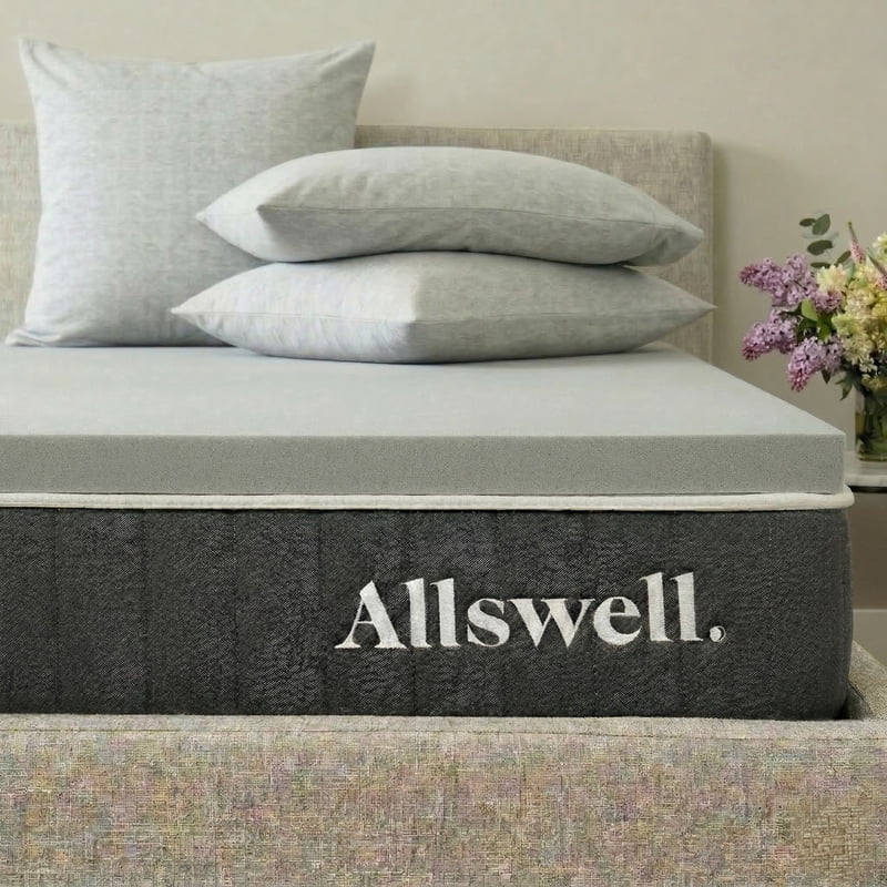 Allswell GlacierRest 2-Inch Memory Foam Mattress Topper - King, Graphite Cooling