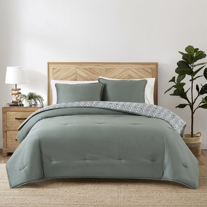 Allswell 3-Piece Full/Queen Comforter Set - Flag Stone Cotton-Lyocell Blend