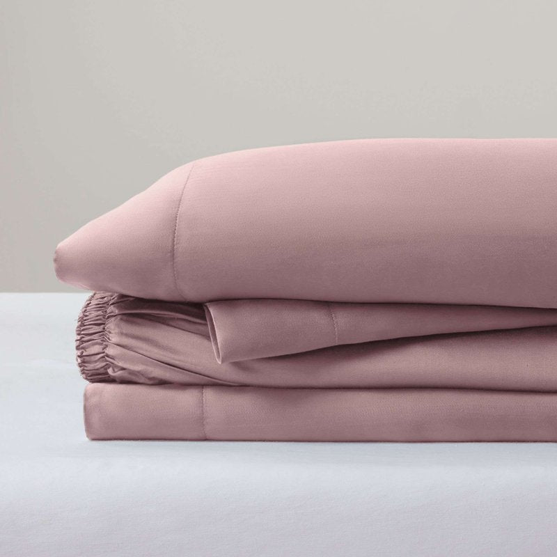 Full Mauve Dream Viscose Bamboo Sateen Bed Sheet Set - Allswell 4-Piece