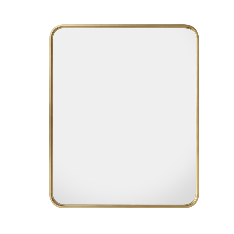 Gold Round Corner Bathroom Vanity Mirror 30x48 Wall Mount Framed