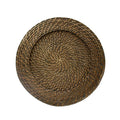 Set of 4 Round Rattan Charger Plates - 13" Diameter