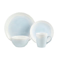 Mint & White Round Stoneware Dinnerware Set - 16-Piece