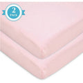 Pink Fitted Pack and Play Sheets 39x27 Inches - Soft Cotton for Baby Sleep & Play