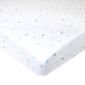 Fitted Cotton Pack and Play Sheet 39x27 Inches with Blue Stars Variation