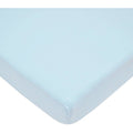 Blue Fitted Crib Sheet - 100% Cotton, Hypoallergenic, 52x28 Inches