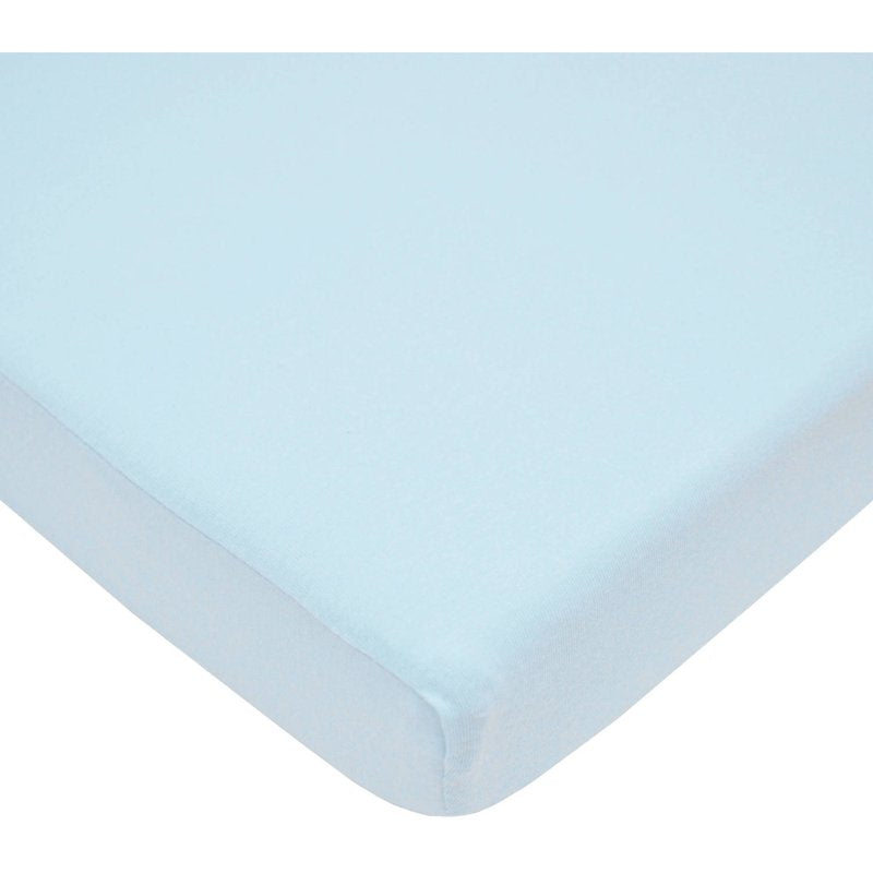 Blue Fitted Crib Sheet - 100% Cotton, Hypoallergenic, 52x28 Inches