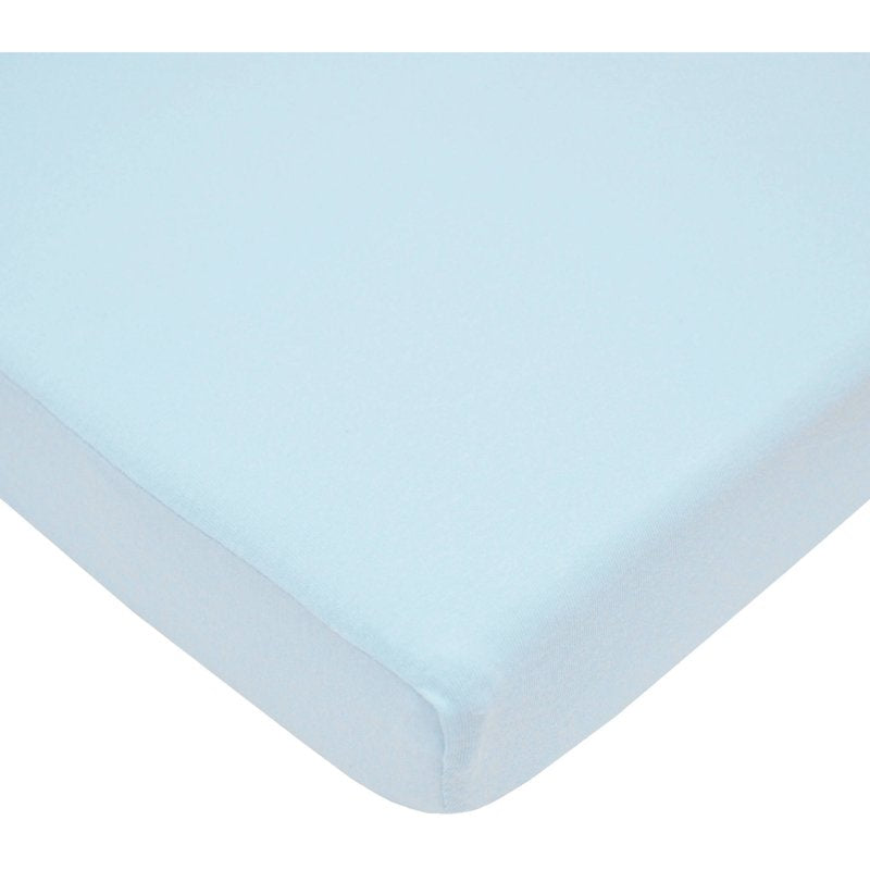 Baby Pack and Play Sheet 39x27 Inches - Soft Breathable Cotton Fitted Sheet, Blue - Fits Standard Playard & Mini Crib Mattress - Variation of THIS listing