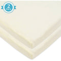 Cream Fitted Bassinet Sheet - 15 x 33 Inches, 100% Cotton Jersey Knit, Pack of 2