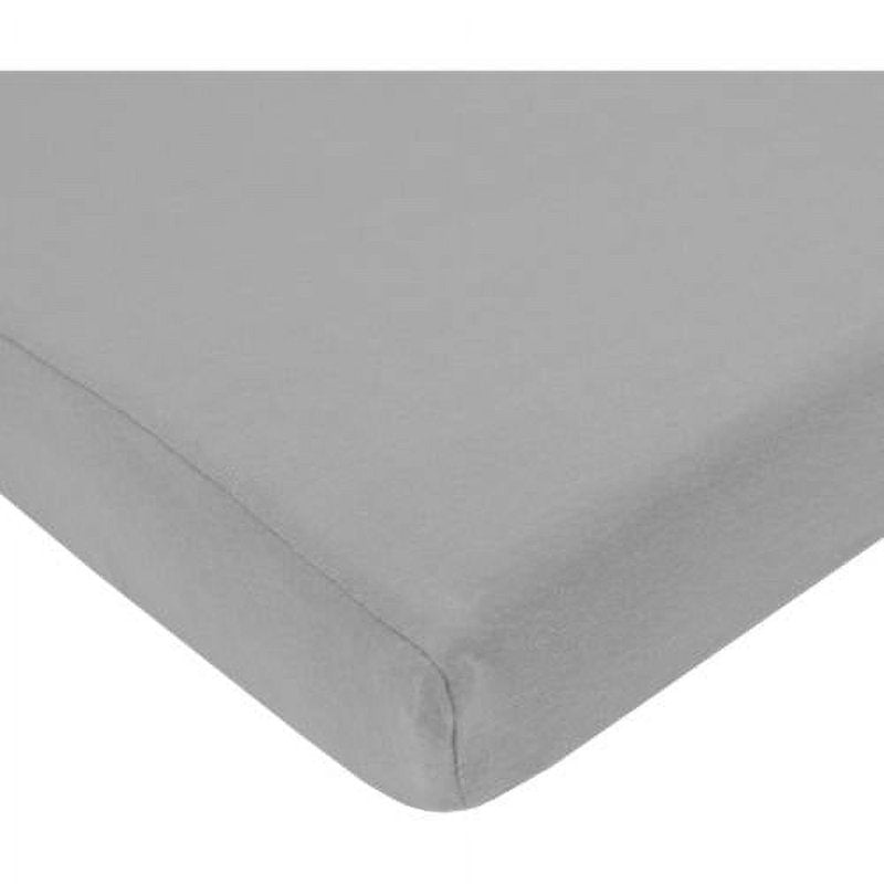 Gray Fitted Mini Crib Sheet 24x38 Inches - Soft Breathable 100% Cotton Jersey, Portable, Fits Most Pack N Play & Mini Cribs
