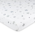 Gray Fitted Mini Crib Sheet 24x38 Inches for Baby Mattress - Variation White/Gray