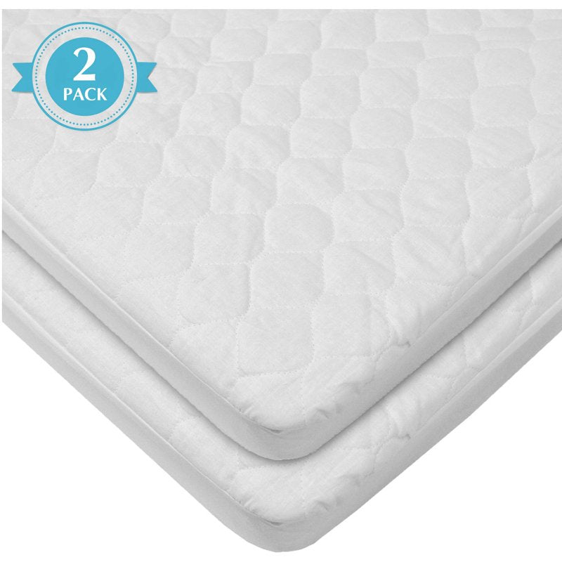 Waterproof Mini Crib Mattress Protector - Quilted Cotton, Noiseless, 38x24 Inches