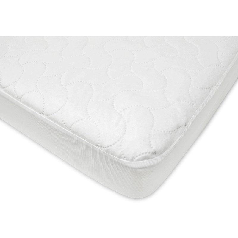 Waterproof Fitted Crib Mattress Protector - Quilted, Noiseless, 52x28x9, White - Variation of THIS listing