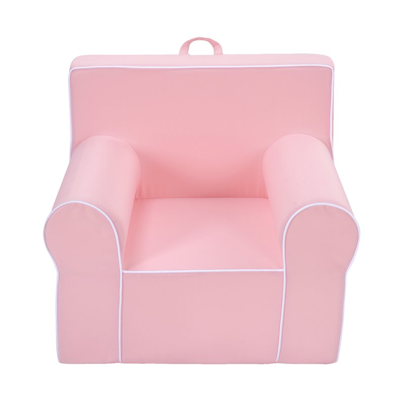 Kids Foam Chair - Pink, Cozy & Removable Cover, Portable