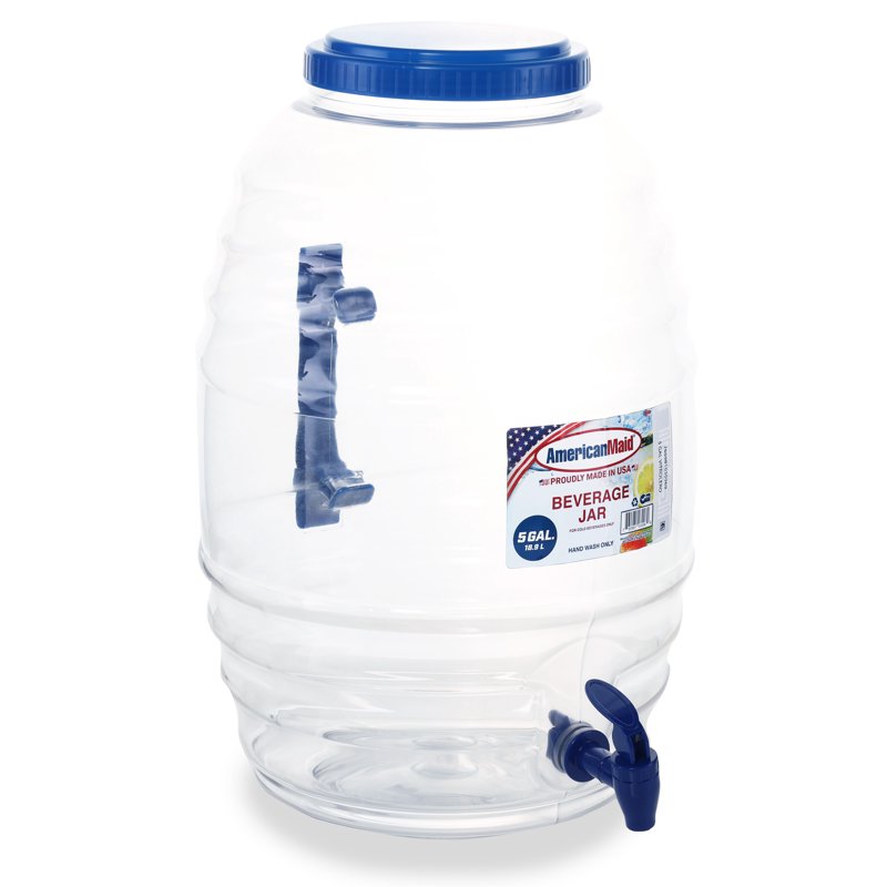 5 Gallon Blue Beverage Dispenser with Handle - Vitrolero