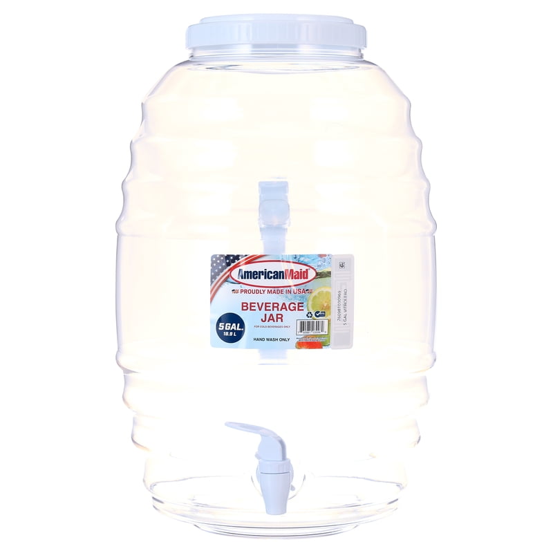 5 Gallon Beverage Dispenser - Vitrolero White with Handle
