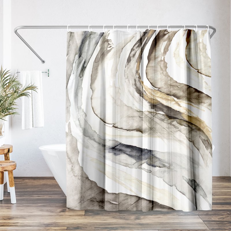 Americanflat 71x74 Inch Shower Curtain Gulf Abstract Bathroom Decor