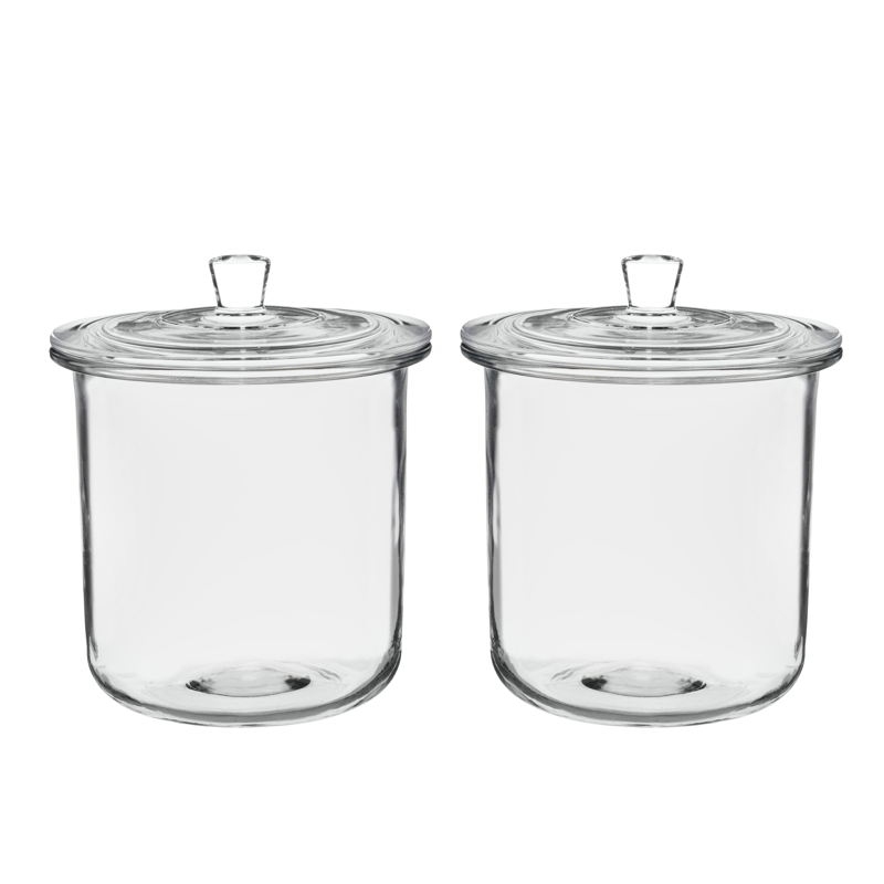 3 Quart Glass Jar Set with Lids - 2 Pack Goode Sundry Jars