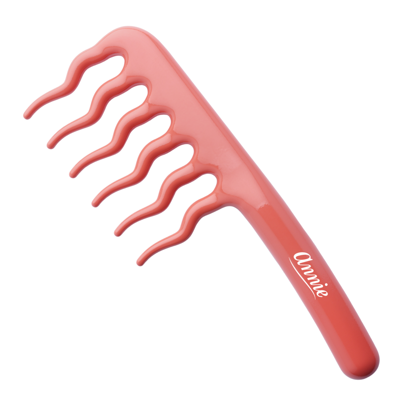 Wavy Teeth Detangler Comb - Durable Plastic, Orange, for Thick Hair