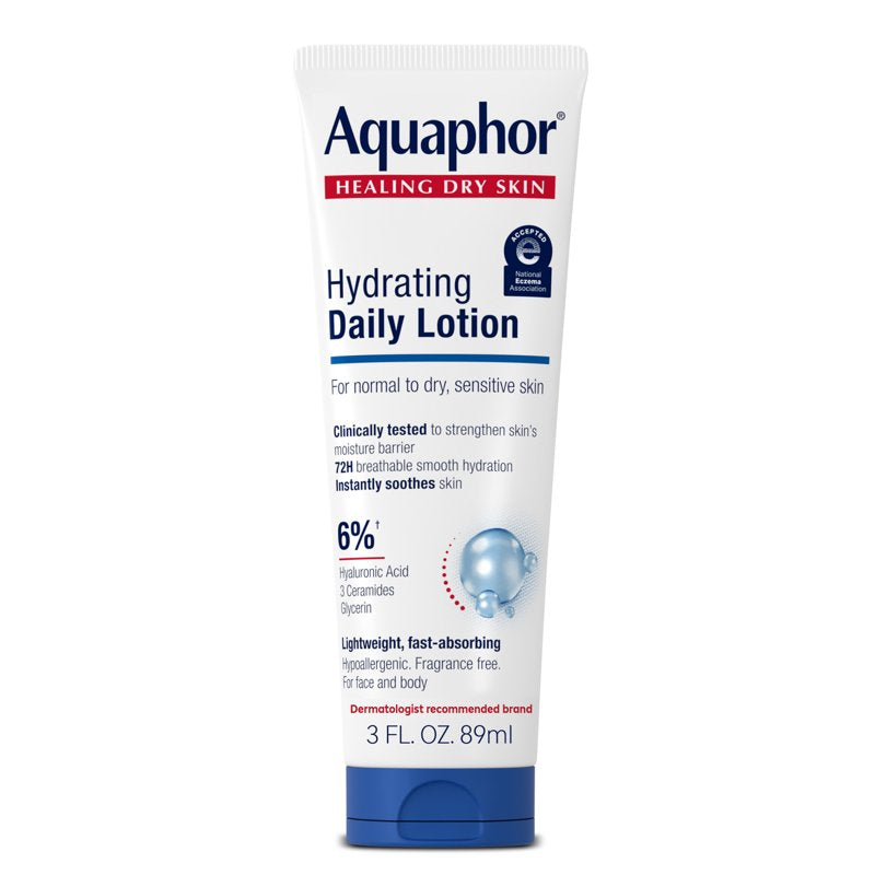 Daily Hydrating Face and Body Lotion - Fragrance-Free for Sensitive Skin (3 oz)