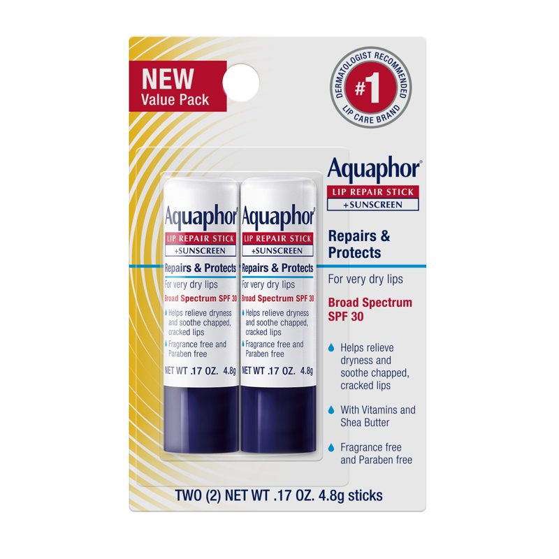 Moisturizing Lip Repair Balm Stick with Broad Spectrum SPF 30, 2-Pack