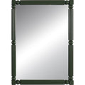 Green Fluted Wood Wall Mirror 22x30 Inch - Decorative Vanity Mirror for Bathroom Bedroom Entryway
