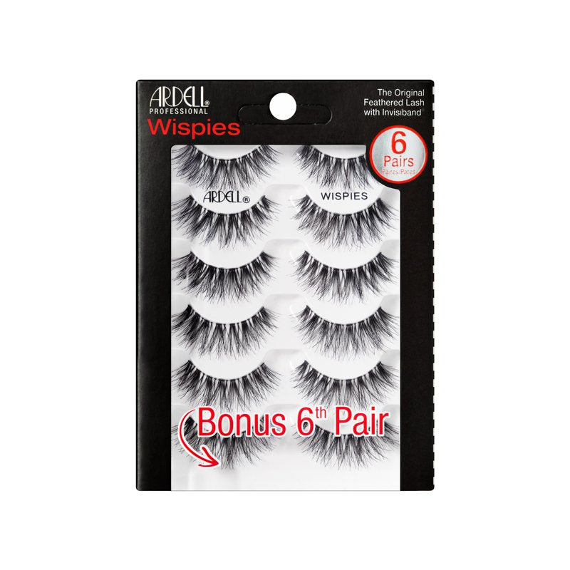 Wispies False Eyelashes, Black, 6-Pair Multipack