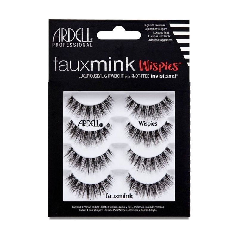 Faux Mink Wispies False Eyelashes - Lightweight Multi-Pack, 4 Pairs