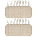 Memory Foam Non-Slip Chair Cushion Pad with Ties - 12 Pack, Beige Multi