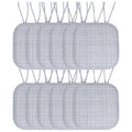 Memory Foam Non-Slip Chair Cushion Pad with Ties - 12 Pack, Silver Blue