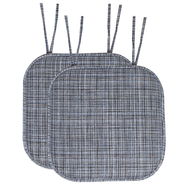 Memory Foam Non-Slip Chair Cushion Pad - 2 Pack, Blue Black