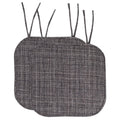 Memory Foam Non-Slip Chair Cushion Pad with Ties - 2 Pack, Gray Black