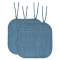Memory Foam Non-Slip Chair Cushion Pad with Ties - 2-Pack Blue Multi