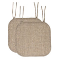 Memory Foam Non-Slip Chair Cushion Pad with Ties - 2 Pack, Brown Multi