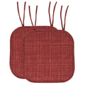 Memory Foam Chair Cushion Pad with Ties - 2 Pack, Burgundy Multi