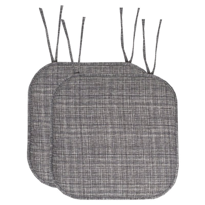 Memory Foam Non-Slip Chair Cushion Pad with Ties - 2 Pack, Multi Gray