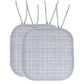 Memory Foam Non-Slip Chair Cushion Pad with Ties - 2 Pack Silver Blue