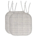 Memory Foam Non-Slip Chair Cushion Pad with Ties - 2 Pack, Silver/Cream