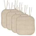 Memory Foam Non-Slip Chair Cushion Pads - 4 Pack, Beige Multi