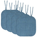 Memory Foam Non-Slip Chair Cushion Pad with Ties - 4-Pack Multi Blue