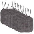 Memory Foam Non-Slip Chair Cushion Pad with Ties - 6 Pack, Gray Black
