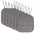 Memory Foam Non-Slip Chair Cushion Pad with Ties - 6 Pack, Multi Gray