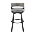 Encinitas 26" Aluminum Outdoor Counter Stool - Dark Gray/Black