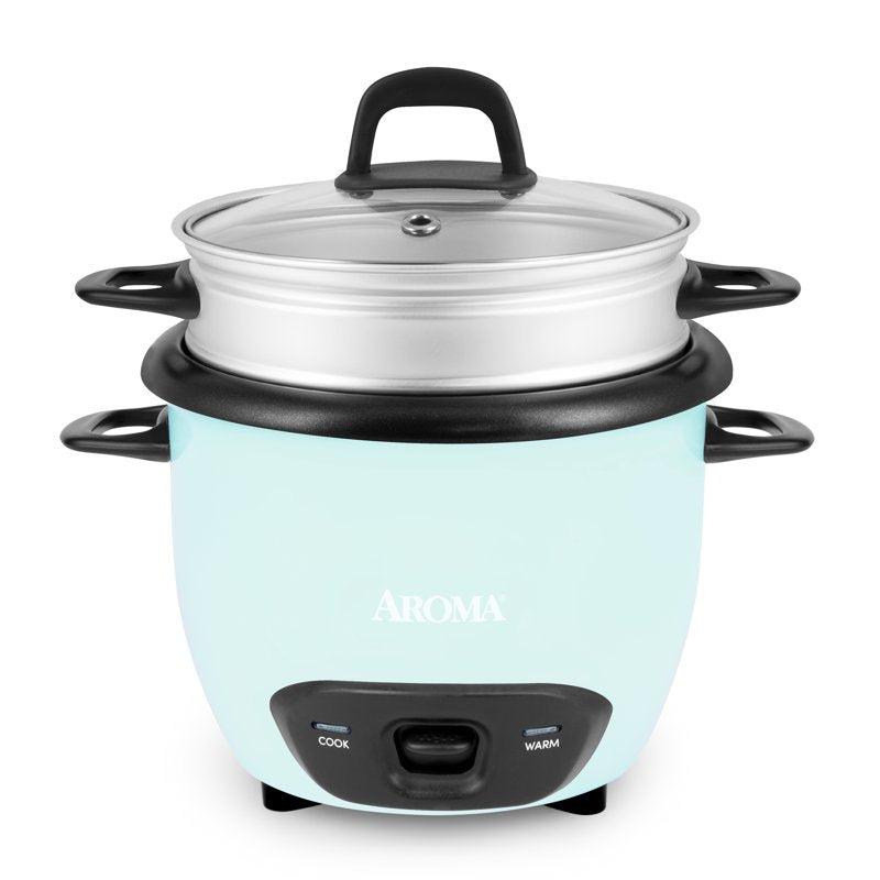 6-Cup Electric Rice Cooker and Food Steamer - Blue