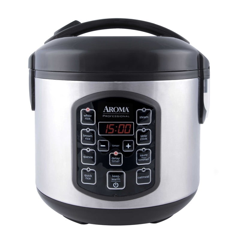 8-Cup Digital Rice Cooker and Food Steamer - Stainless Steel Multicooker