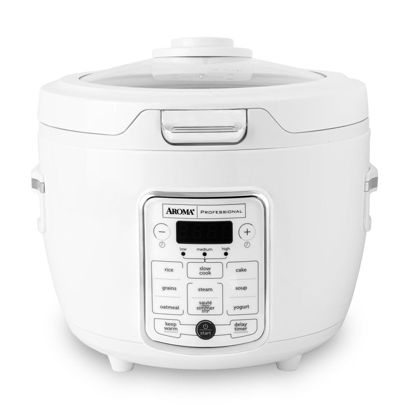 20-Cup Digital Rice and Grain Cooker - Professional Multicooker, White