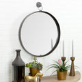 Gray Bescott Suspended Round Wall Mirror - 24x28 Inches