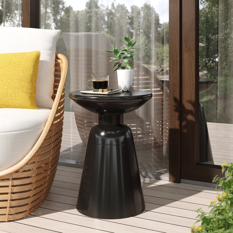 Modern Metal Outdoor Side Table - Multiple Colors Available